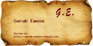 Garab Emese névjegykártya